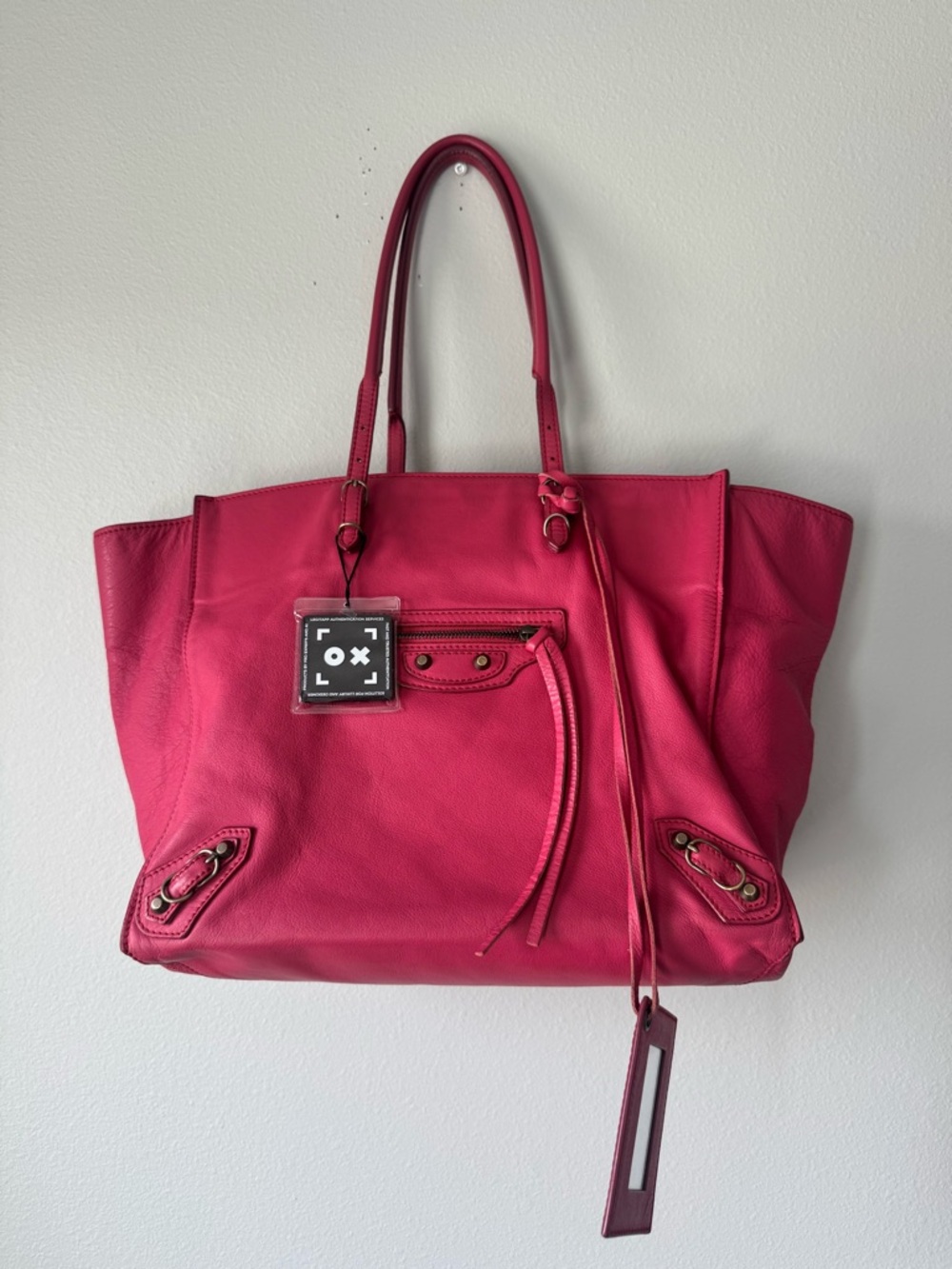Balenciaga Papier A4 Pink Leather Tote Bag